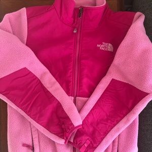 North Face pink fleece jacket size 10/12